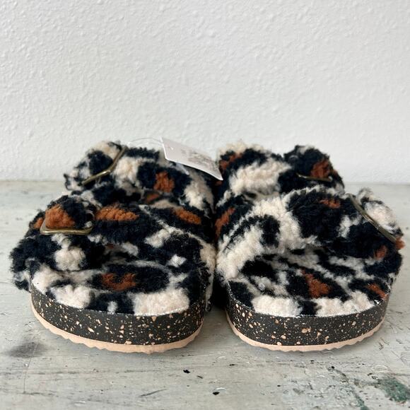New Secret treasure animal print faux fur sharpa mobwife strappy sandals 7 - Picture 5 of 15